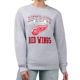 Detroit Red Wings G-III 4Her by Carl Banks Women's Team Logo Tri-Blend Fleece Pullover Sweatshirt - Heather Gray Sweatshirts