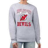 New Jersey Devils G-III 4Her by Carl Banks Women's Team Logo Tri-Blend Fleece Pullover Sweatshirt - Heather Gray Sweatshirts