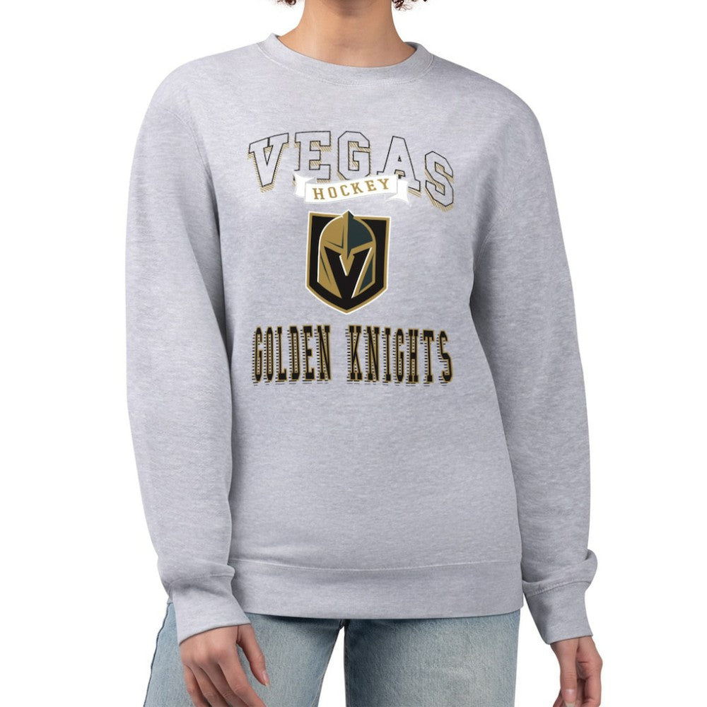 Vegas Golden Knights G-III 4Her by Carl Banks Women's Team Logo Tri-Blend Fleece Pullover Sweatshirt - Heather Gray Sweatshirts