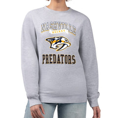 Nashville Predators G-III 4Her by Carl Banks Women's Team Logo Tri-Blend Fleece Pullover Sweatshirt - Heather Gray Sweatshirts