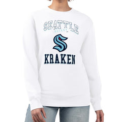 Seattle Kraken G-III 4Her by Carl Banks Women's Team Logo Tri-Blend Fleece Pullover Sweatshirt - White Sweatshirts