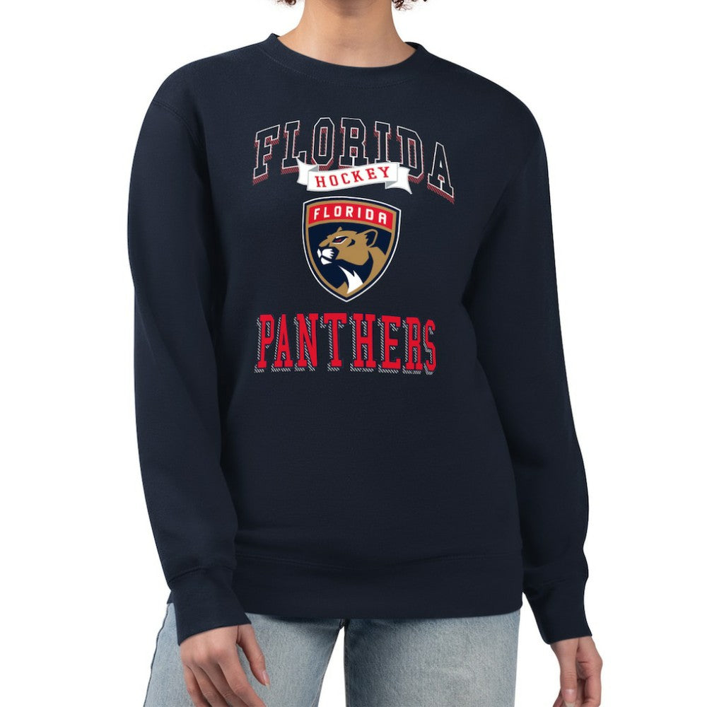 Florida Panthers G-III 4Her by Carl Banks Women's Team Logo Tri-Blend Fleece Pullover Sweatshirt - Navy Sweatshirts