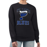 St. Louis Blues G-III 4Her by Carl Banks Women's Team Logo Tri-Blend Fleece Pullover Sweatshirt - Black Sweatshirts