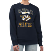 Nashville Predators G-III 4Her by Carl Banks Women's Team Logo Tri-Blend Fleece Pullover Sweatshirt - Navy Sweatshirts
