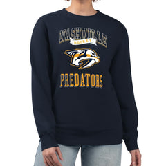 Nashville Predators G-III 4Her by Carl Banks Women's Team Logo Tri-Blend Fleece Pullover Sweatshirt - Navy Sweatshirts