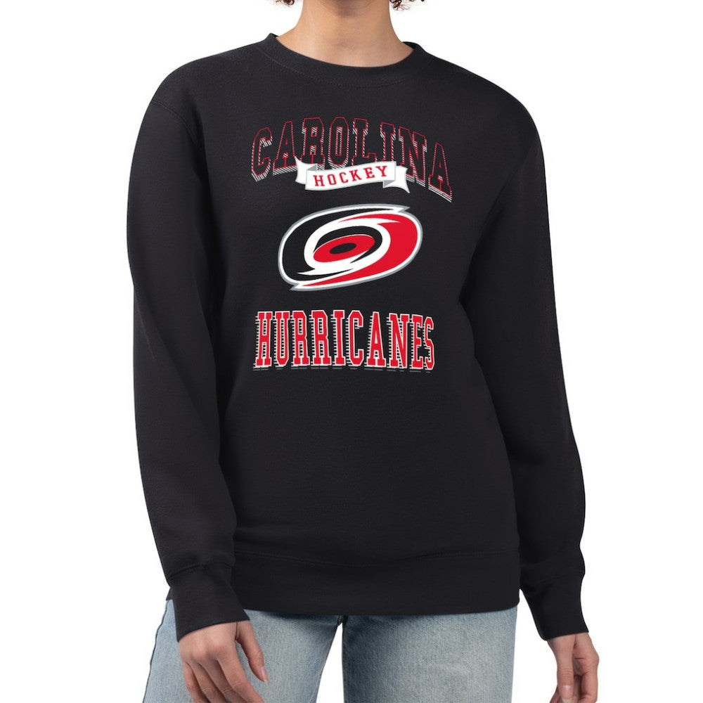 Carolina Hurricanes G-III 4Her by Carl Banks Women's Team Logo Tri-Blend Fleece Pullover Sweatshirt - Black Sweatshirts