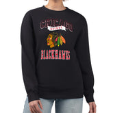 Chicago Blackhawks G-III 4Her by Carl Banks Women's Team Logo Tri-Blend Fleece Pullover Sweatshirt - Black Sweatshirts