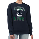 Vancouver Canucks G-III 4Her by Carl Banks Women's Team Logo Tri-Blend Fleece Pullover Sweatshirt - Navy Sweatshirts