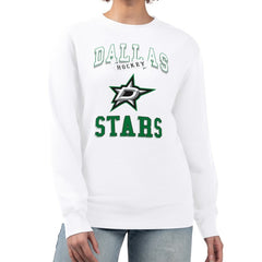 Dallas Stars G-III 4Her by Carl Banks Women's Team Logo Tri-Blend Fleece Pullover Sweatshirt - White Sweatshirts