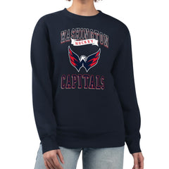 Washington Capitals G-III 4Her by Carl Banks Women's Team Logo Tri-Blend Fleece Pullover Sweatshirt - Navy Sweatshirts