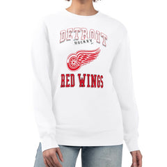 Detroit Red Wings G-III 4Her by Carl Banks Women's Team Logo Tri-Blend Fleece Pullover Sweatshirt - White Sweatshirts