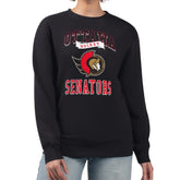 Ottawa Senators G-III 4Her by Carl Banks Women's Team Logo Tri-Blend Fleece Pullover Sweatshirt - Black Sweatshirts