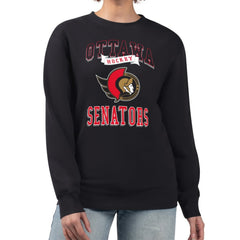 Ottawa Senators G-III 4Her by Carl Banks Women's Team Logo Tri-Blend Fleece Pullover Sweatshirt - Black Sweatshirts