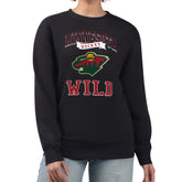 Minnesota Wild G-III 4Her by Carl Banks Women's Team Logo Tri-Blend Fleece Pullover Sweatshirt - Black Sweatshirts