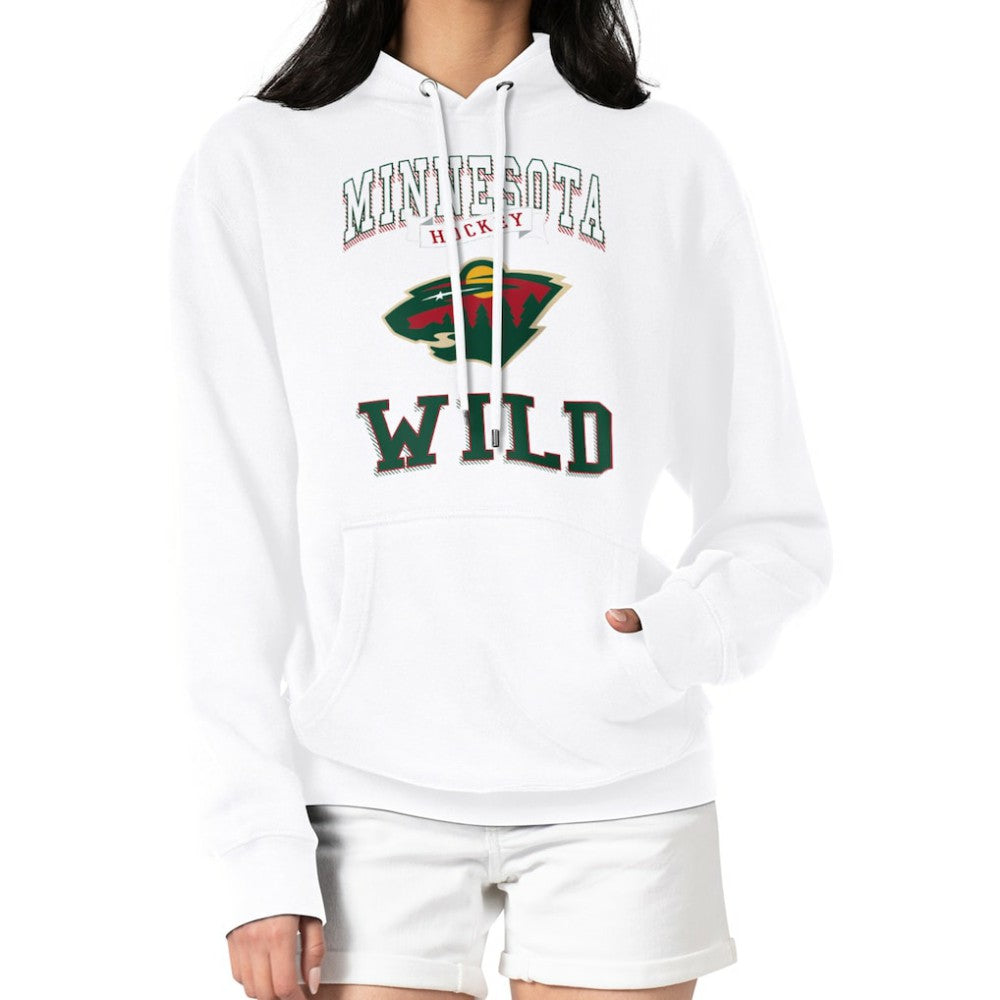 Minnesota Wild G-III 4Her by Carl Banks Women's Team Logo Tri-Blend Fleece Pullover Hoodie - White Hoodies