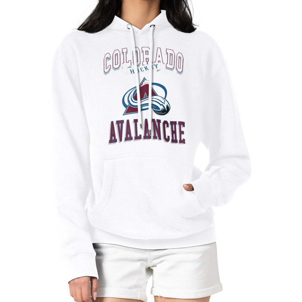 Colorado Avalanche G-III 4Her by Carl Banks Women's Team Logo Tri-Blend Fleece Pullover Hoodie - White Hoodies