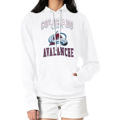 Colorado Avalanche G-III 4Her by Carl Banks Women's Team Logo Tri-Blend Fleece Pullover Hoodie - White Hoodies