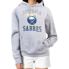 Buffalo Sabres G-III 4Her by Carl Banks Women's Team Logo Tri-Blend Fleece Pullover Hoodie - Heather Gray Hoodies