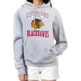 Chicago Blackhawks G-III 4Her by Carl Banks Women's Team Logo Tri-Blend Fleece Pullover Hoodie - Heather Gray Hoodies