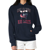 Columbus Blue Jackets G-III 4Her by Carl Banks Women's Team Logo Tri-Blend Fleece Pullover Hoodie - Navy Hoodies