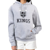 Los Angeles Kings G-III 4Her by Carl Banks Women's Team Logo Tri-Blend Fleece Pullover Hoodie - Heather Gray Hoodies