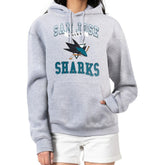 San Jose Sharks G-III 4Her by Carl Banks Women's Team Logo Tri-Blend Fleece Pullover Hoodie - Heather Gray Hoodies