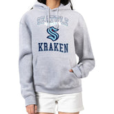 Seattle Kraken G-III 4Her by Carl Banks Women's Team Logo Tri-Blend Fleece Pullover Hoodie - Heather Gray Hoodies
