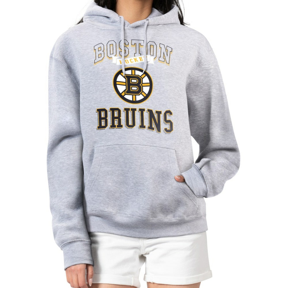 Boston Bruins G-III 4Her by Carl Banks Women's Team Logo Tri-Blend Fleece Pullover Hoodie - Heather Gray Hoodies