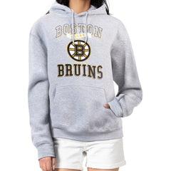 Boston Bruins G-III 4Her by Carl Banks Women's Team Logo Tri-Blend Fleece Pullover Hoodie - Heather Gray Hoodies