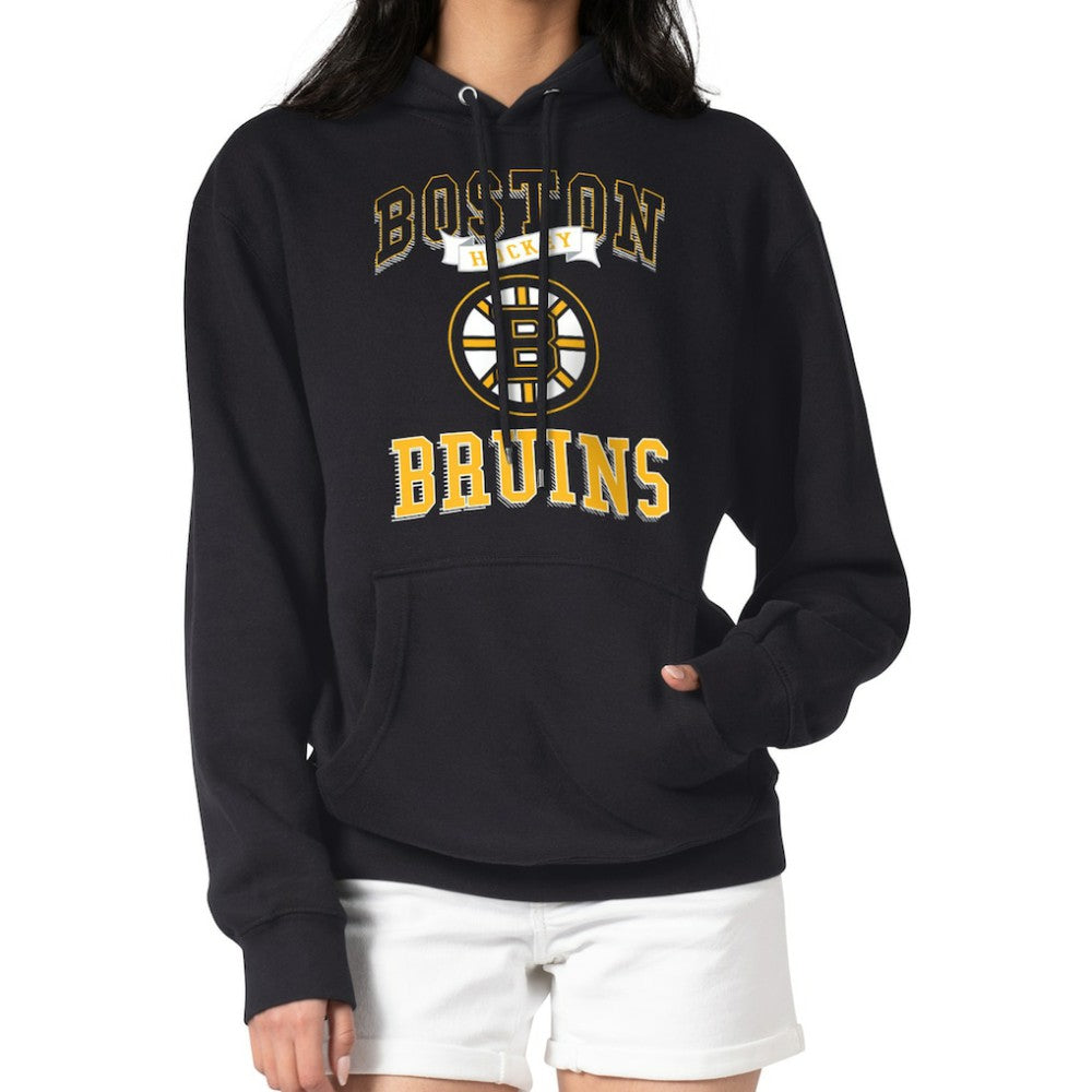 Boston Bruins G-III 4Her by Carl Banks Women's Team Logo Tri-Blend Fleece Pullover Hoodie - Black Hoodies