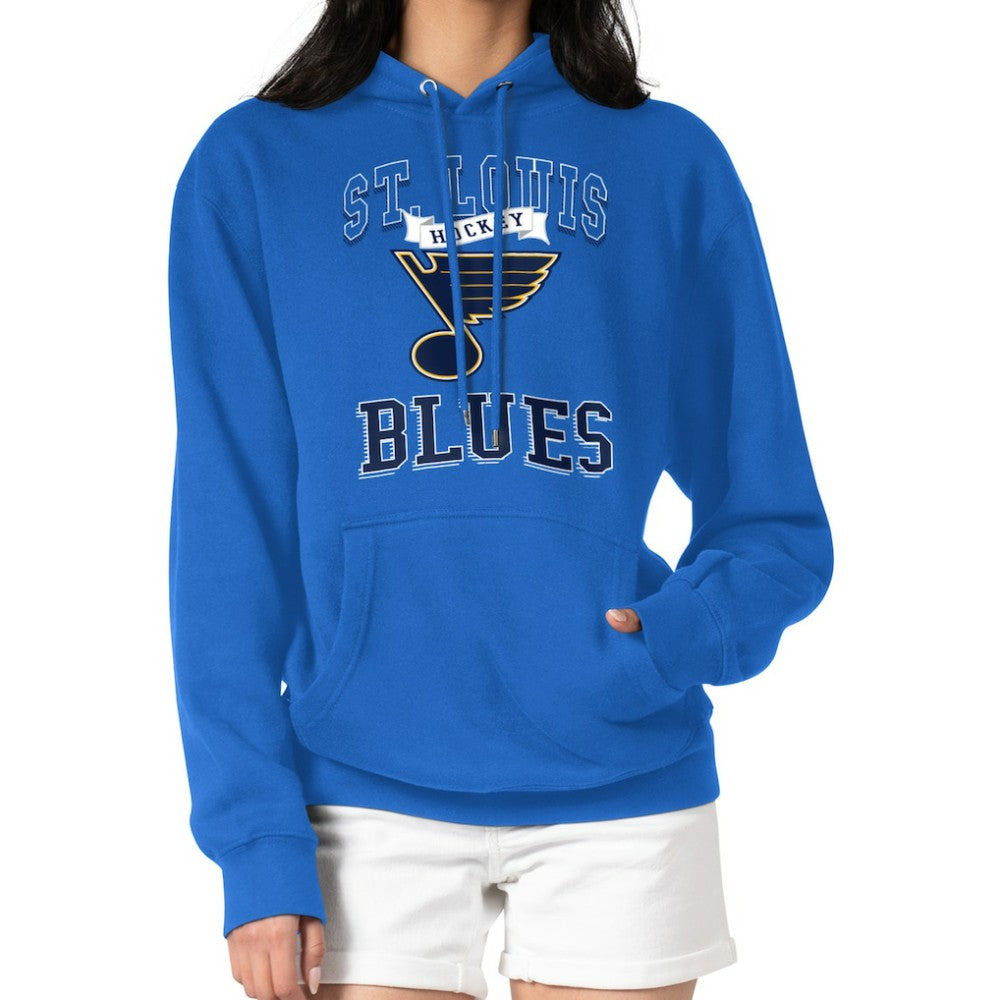 St. Louis Blues G-III 4Her by Carl Banks Women's Team Logo Tri-Blend Fleece Pullover Hoodie - Blue Hoodies