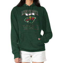 Minnesota Wild G-III 4Her by Carl Banks Women's Team Logo Tri-Blend Fleece Pullover Hoodie - Olive Hoodies