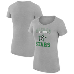 Dallas Stars G-III 4Her by Carl Banks Women's Super-Slim Fit Lightweight Team Logo Graphic T-Shirt - Heather Gray T-shirts