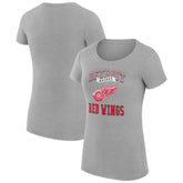 Detroit Red Wings G-III 4Her by Carl Banks Women's Super-Slim Fit Lightweight Team Logo Graphic T-Shirt - Heather Gray T-shirts