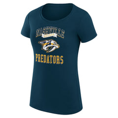 Nashville Predators G-III 4Her by Carl Banks Women's Super-Slim Fit Lightweight Team Logo Graphic T-Shirt - Navy T-shirts