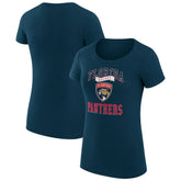 Florida Panthers G-III 4Her by Carl Banks Women's Super-Slim Fit Lightweight Team Logo Graphic T-Shirt - Navy T-shirts