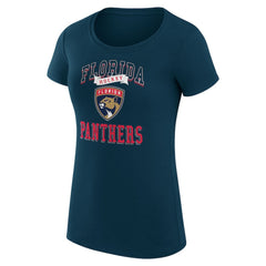Florida Panthers G-III 4Her by Carl Banks Women's Super-Slim Fit Lightweight Team Logo Graphic T-Shirt - Navy T-shirts