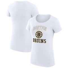 Boston Bruins G-III 4Her by Carl Banks Women's Super-Slim Fit Lightweight Team Logo Graphic T-Shirt - White T-shirts