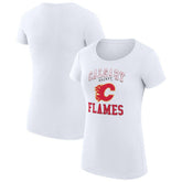 Calgary Flames G-III 4Her by Carl Banks Women's Super-Slim Fit Lightweight Team Logo Graphic T-Shirt - White T-shirts