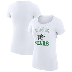 Dallas Stars G-III 4Her by Carl Banks Women's Super-Slim Fit Lightweight Team Logo Graphic T-Shirt - White T-shirts
