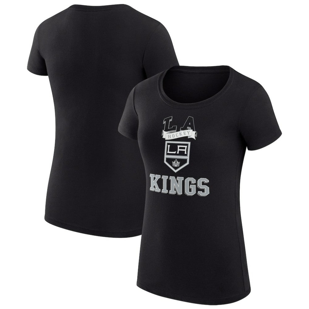 Los Angeles Kings G-III 4Her by Carl Banks Women's Super-Slim Fit Lightweight Team Logo Graphic T-Shirt - Black T-shirts