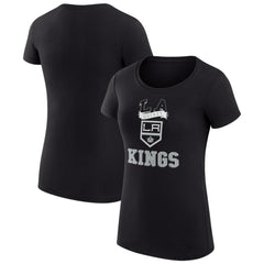 Los Angeles Kings G-III 4Her by Carl Banks Women's Super-Slim Fit Lightweight Team Logo Graphic T-Shirt - Black T-shirts