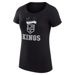 Los Angeles Kings G-III 4Her by Carl Banks Women's Super-Slim Fit Lightweight Team Logo Graphic T-Shirt - Black T-shirts