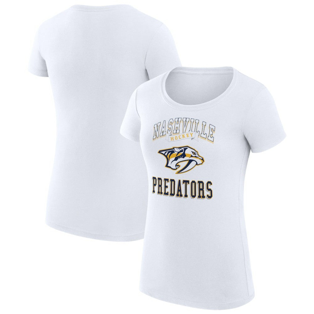 Nashville Predators G-III 4Her by Carl Banks Women's Super-Slim Fit Lightweight Team Logo Graphic T-Shirt - White T-shirts
