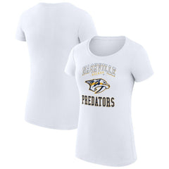 Nashville Predators G-III 4Her by Carl Banks Women's Super-Slim Fit Lightweight Team Logo Graphic T-Shirt - White T-shirts