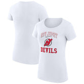 New Jersey Devils G-III 4Her by Carl Banks Women's Super-Slim Fit Lightweight Team Logo Graphic T-Shirt - White T-shirts