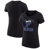 St. Louis Blues G-III 4Her by Carl Banks Women's Super-Slim Fit Lightweight Team Logo Graphic T-Shirt - Black T-shirts
