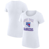 New York Rangers G-III 4Her by Carl Banks Women's Super-Slim Fit Lightweight Team Logo Graphic T-Shirt - White T-shirts