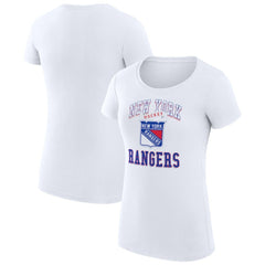 New York Rangers G-III 4Her by Carl Banks Women's Super-Slim Fit Lightweight Team Logo Graphic T-Shirt - White T-shirts