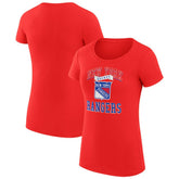 New York Rangers G-III 4Her by Carl Banks Women's Super-Slim Fit Lightweight Team Logo Graphic T-Shirt - Red T-shirts